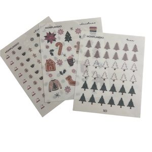 Christmas transparent stickers 3 sheet bundle